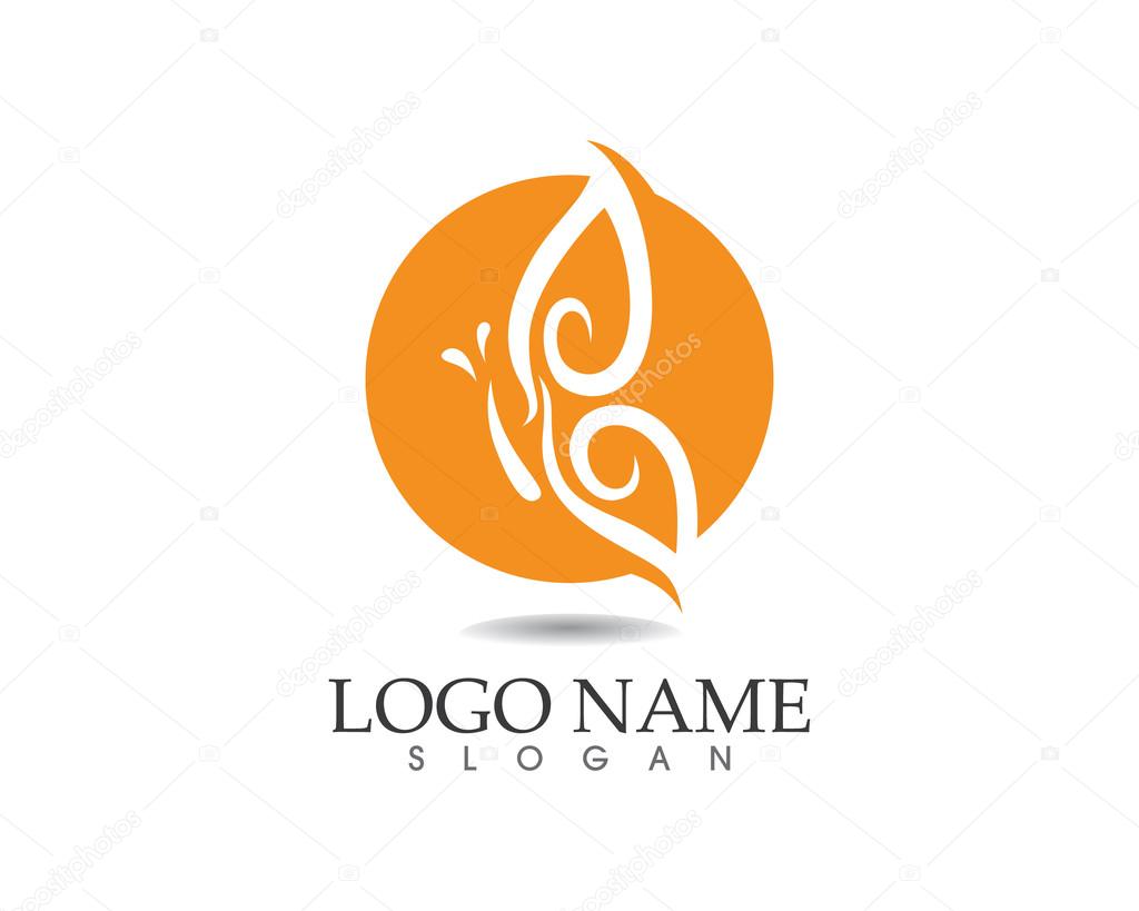 Butterfly logo beauty template