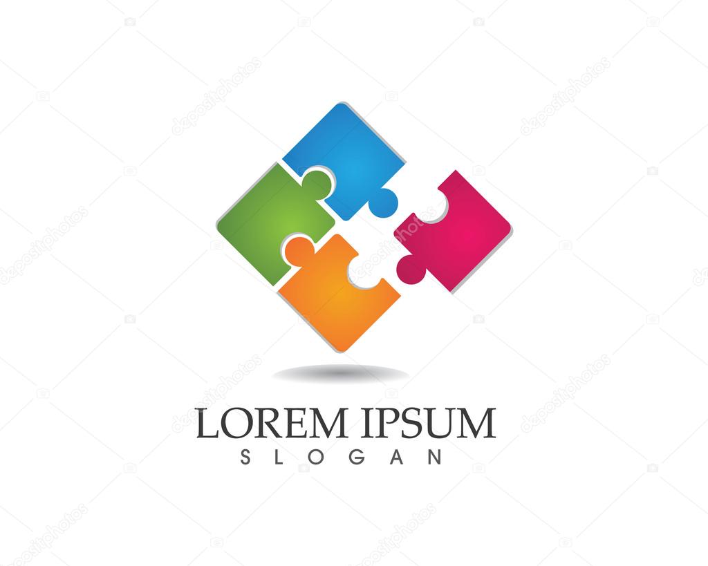 Community puzzle logo people group