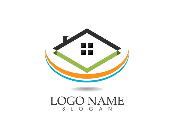 Logotipo del edificio y casa — Archivo Imágenes Vectoriales