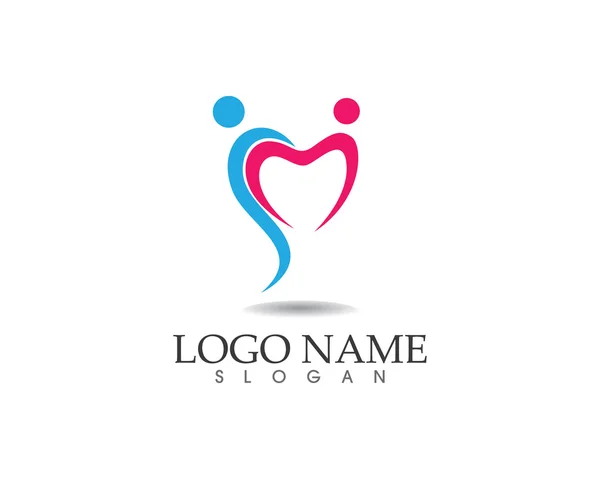 Love family logo health care — Stock Vector