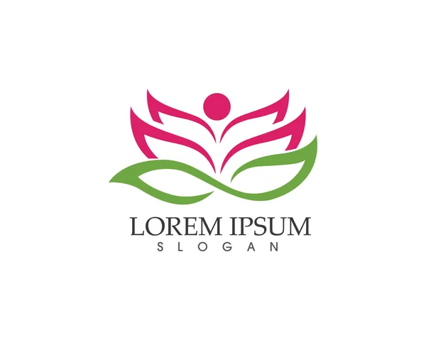 Lotus flor spa y salud logo — Vector de stock