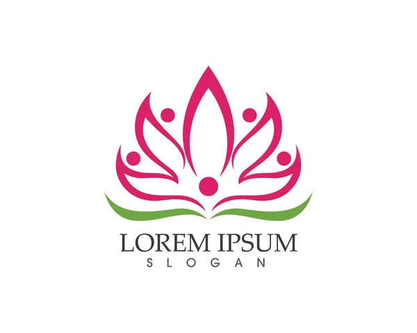 Lotus flor spa e logotipo da saúde —  Vetores de Stock