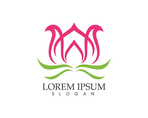 Lotus flor spa e logotipo da saúde —  Vetores de Stock