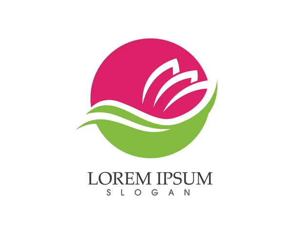 Lotus blomma spa- och logotyp — Stock vektor