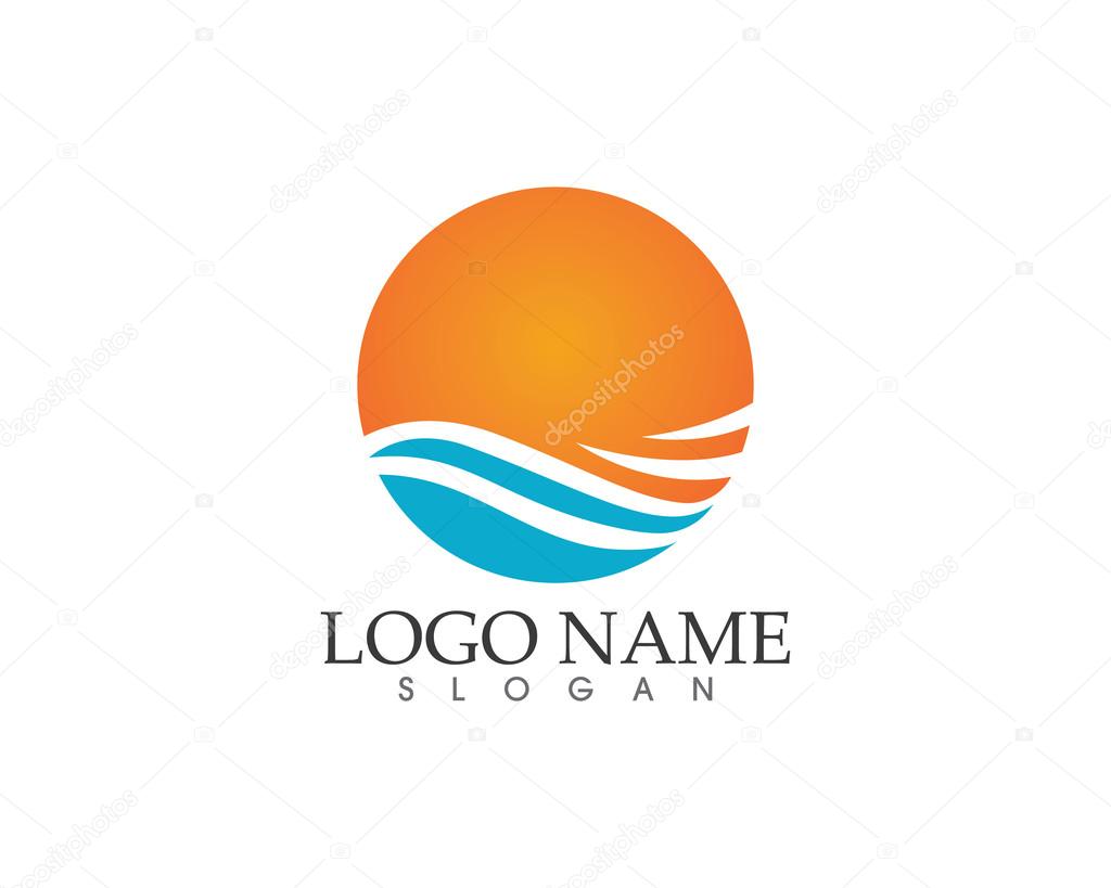 Wave beach ocean logo