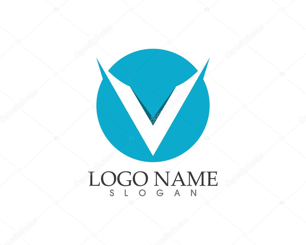 V letter logo template