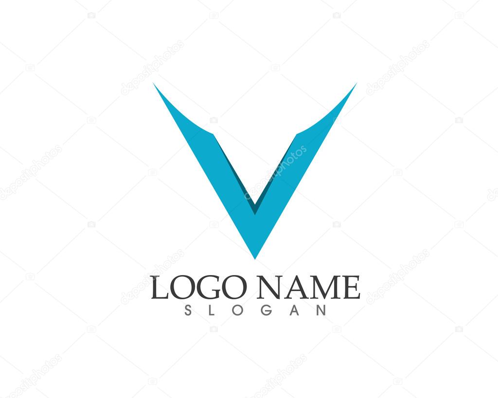 V letter logo template