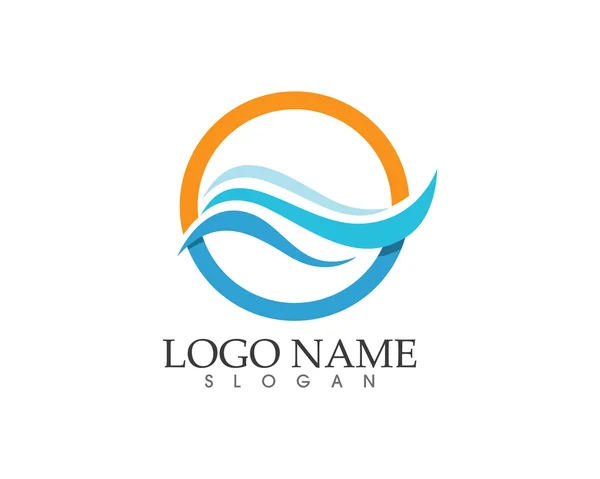 Fala wody plaży logo — Wektor stockowy