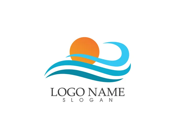 Wave logotipo da praia de água —  Vetores de Stock