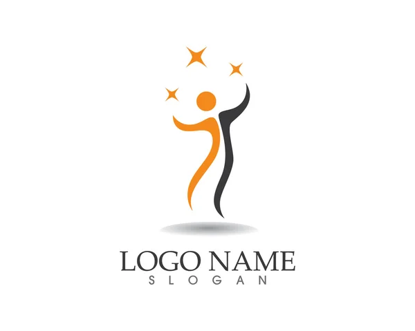 Logotipo de éxito gente de negocios — Vector de stock