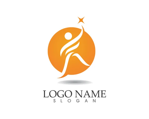 Logotipo de éxito gente de negocios — Vector de stock