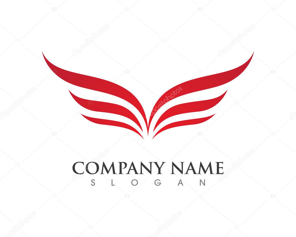 Wings bird logo and template