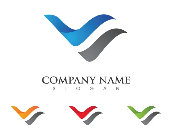 V Wing Logo Template — Stock Vector