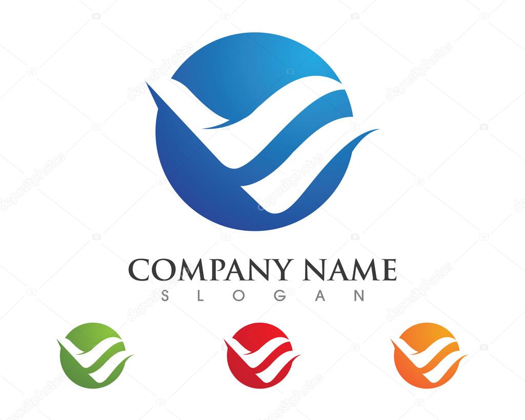 V Wing Logo Template vector icon