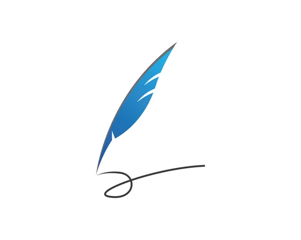 Pluma y escribir logo — Vector de stock