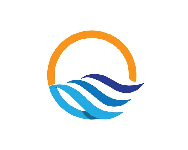 Logo ola de agua Plantilla — Vector de stock