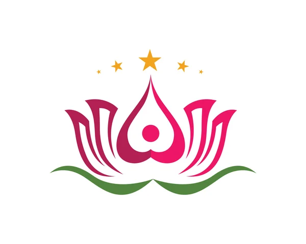 Güzellik Lotus Logo şablonu — Stok Vektör