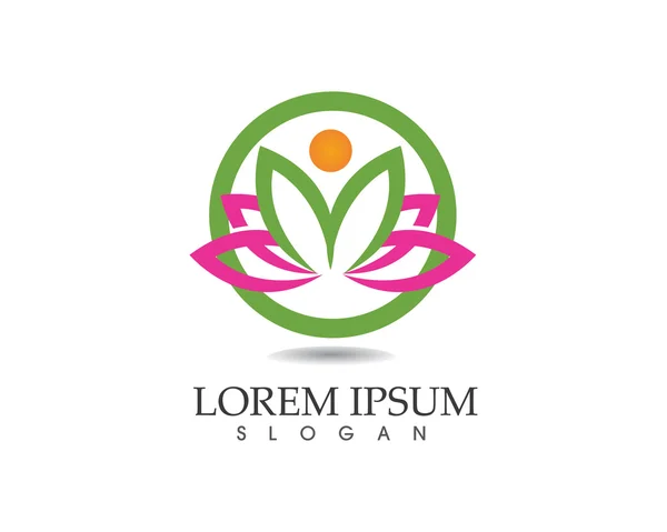 Lotus λουλούδι λογότυπο σπα — Διανυσματικό Αρχείο