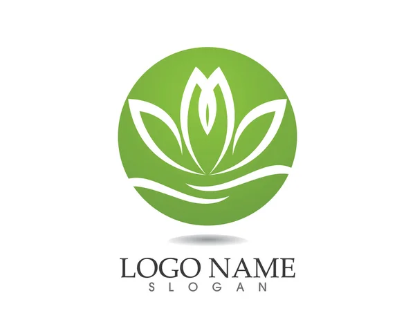 Gezondheid bloem logo yoga — Stockvector