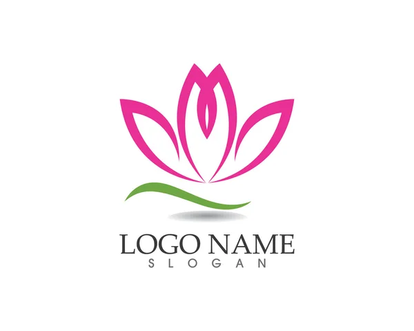 Health flower logo yoga — Stock Vector