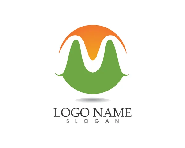 M logotipo carta e símbolo — Vetor de Stock
