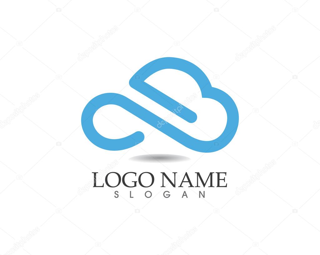 CLOUD lOGO INTERNET AND SHARING