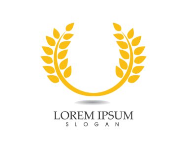 Pirinç yulaf yemek gıda logosu
