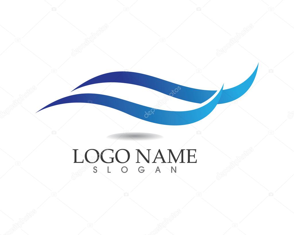 Water wave Logo Template with letter