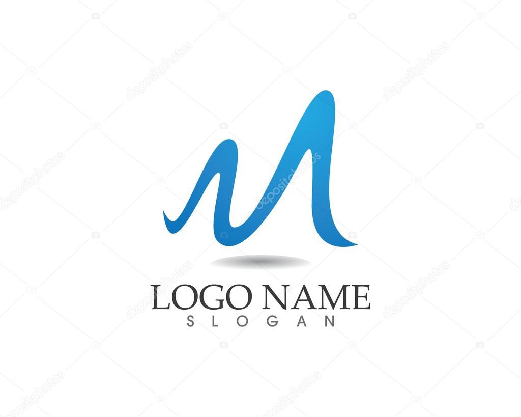 Water wave Logo Template with letter