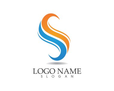 Su dalgası logo şablonu