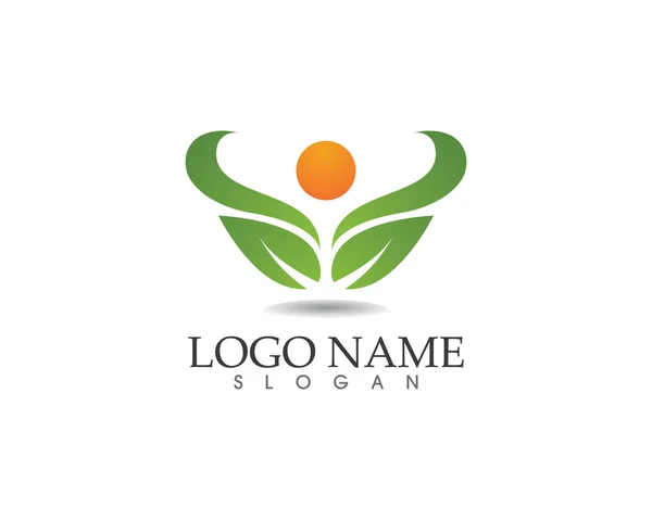 Eco green people logo — Stock Vector