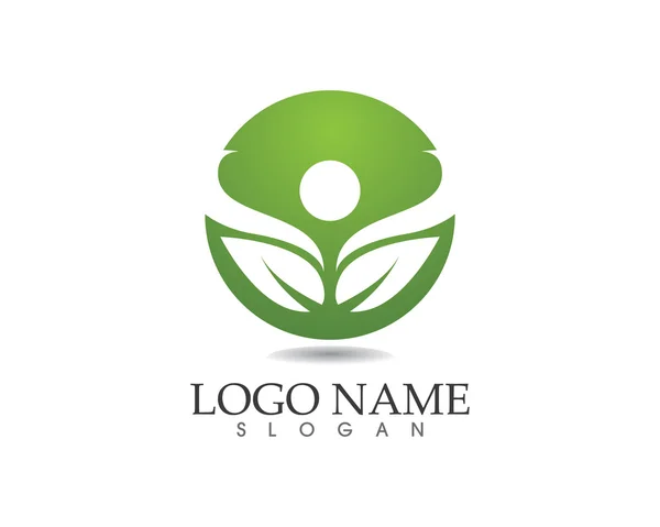 Eco logotipo de pessoas verdes — Vetor de Stock