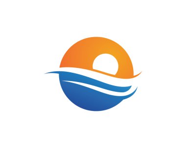 Su dalgası logo şablonu