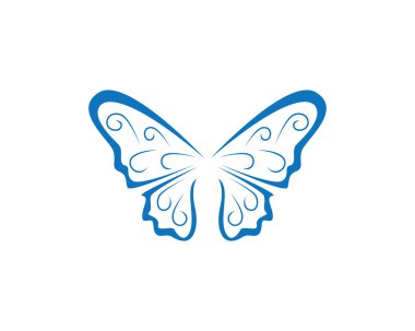 Beauty butterfly logo and template clipart