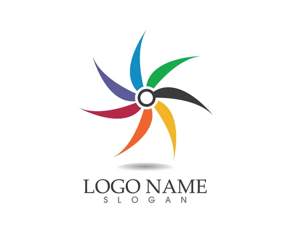Flame flower community logo — Stock Vector