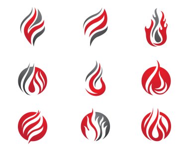 ateş alev logosu şablonu