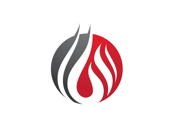 Fuoco fiamma logo modello — Vettoriale Stock