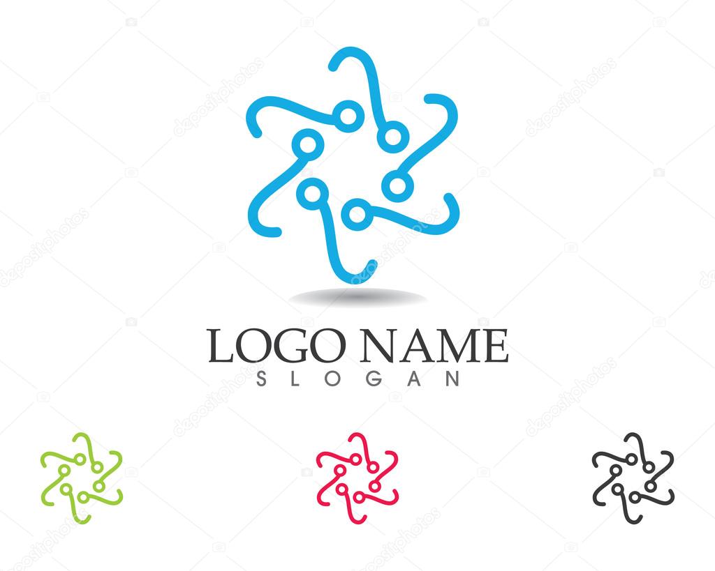 Cable, wires, wiring logo template vector icon
