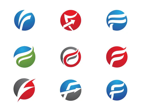 F Modèle de logo de lettre vecteur — Image vectorielle