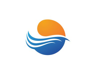 Su dalgası logo şablonu