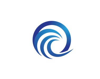 Su dalgası logo şablonu