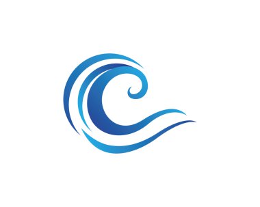 Su dalgası logo şablonu
