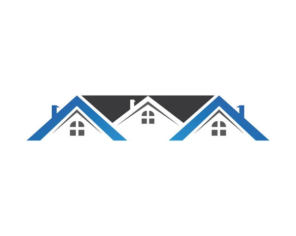 Edifício e logotipo da casa — Vetor de Stock