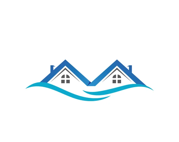 Gebouw en huis logo — Stockvector