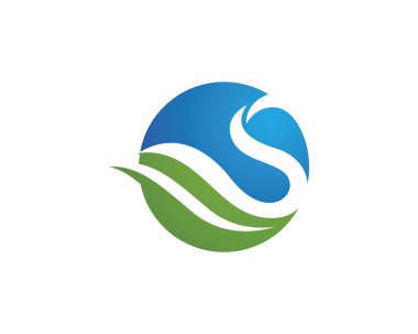 Su dalgası logo şablonu