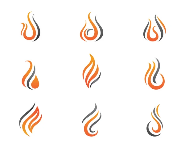 Fuego llama logotipo plantilla — Vector de stock