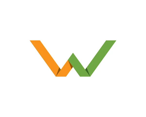 W letra logotipo e modelo — Vetor de Stock