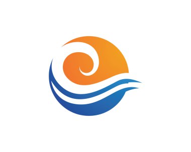 Su dalgası logo şablonu