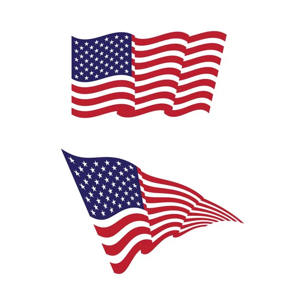 Bandera American Vector Icono Ilustración Diseño Plantilla — Vector de stock
