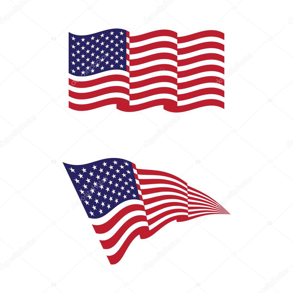 Flag american vector icon illustration design template